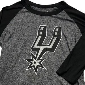 Majestic Threads San Antonio Spurs Shirt Womens M Gray Cotton Poly NBA Sporty